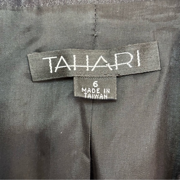 Tahari Stretch Denim Blazer Dark Wash Two Button Indigo Blue Academia Office 6 - Picture 10 of 11